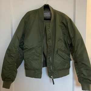 Everlane Olive Green Bomber Jacket vintage look